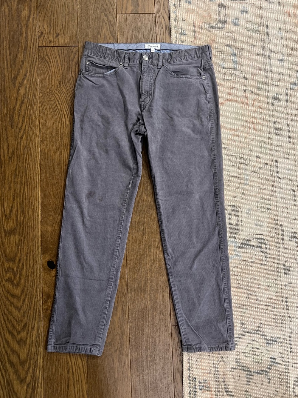 Peter Millar Men's Corduroy Pants in Charcoal Gray